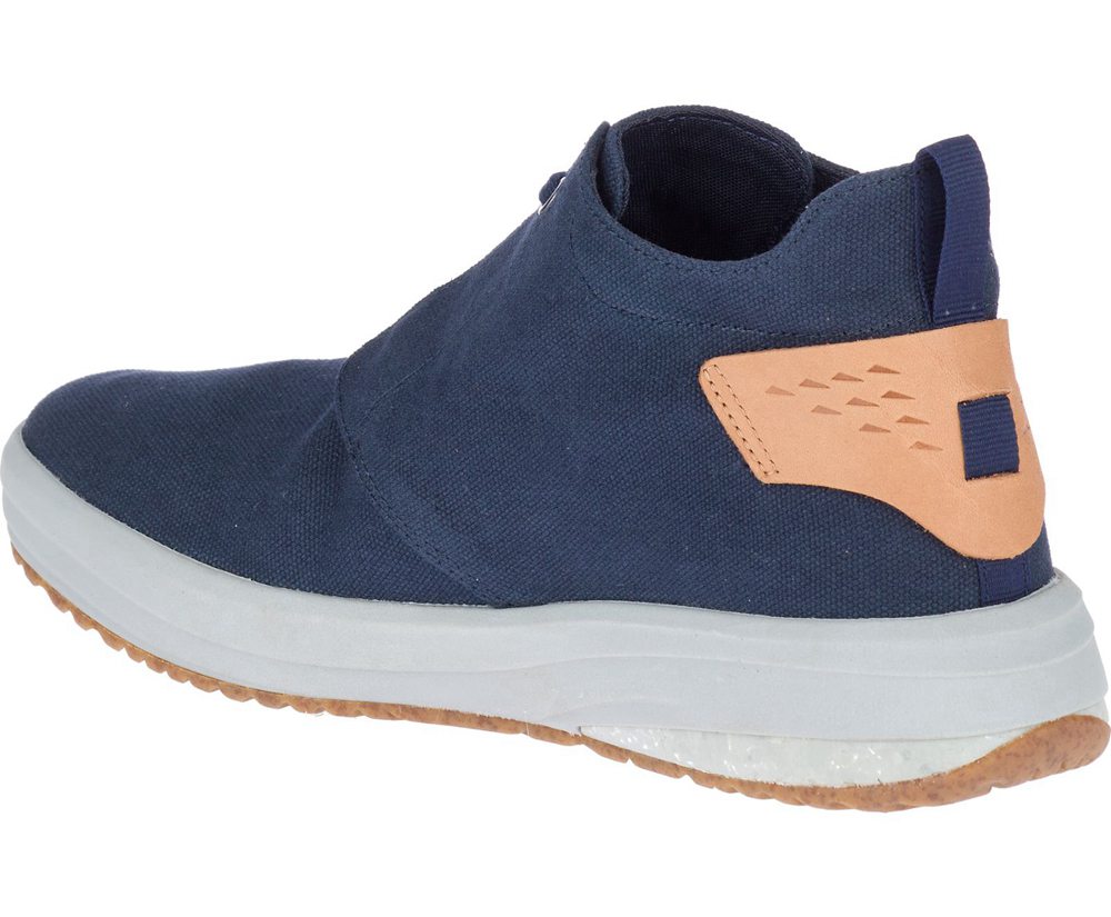 Merrell Sneakers Navy - Gridway Mid Canvas - Mens 46PXNTSWR